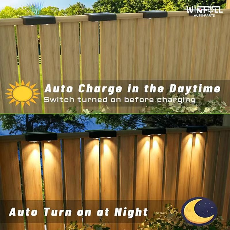 Solar Powered ABS Material Outdoor Wall Lamp Garden Decoration Fence Lighting