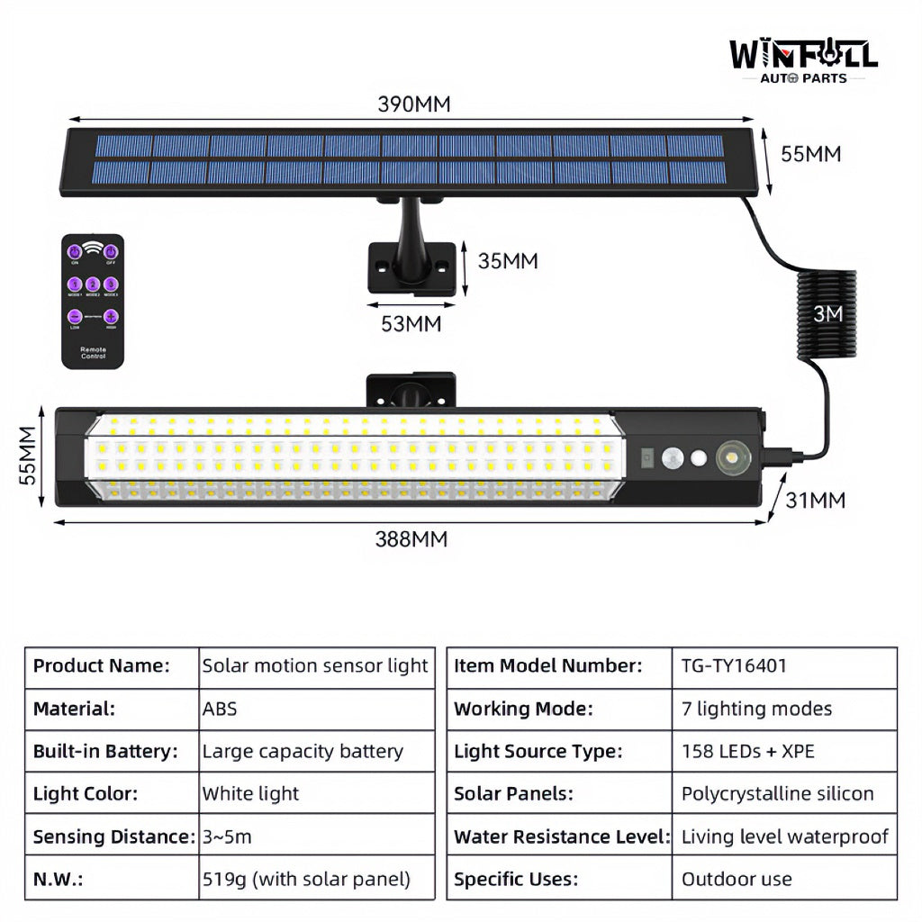 1 to 2 Split Modern Solar Panel Lighting IP65 Waterproof Outdoor Light