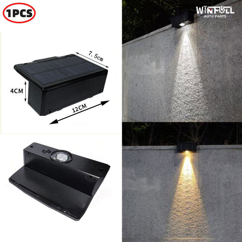Solar Powered ABS Material Outdoor Wall Lamp Garden Decoration Fence Lighting