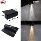Solar Powered ABS Material Outdoor Wall Lamp Garden Decoration Fence Lighting