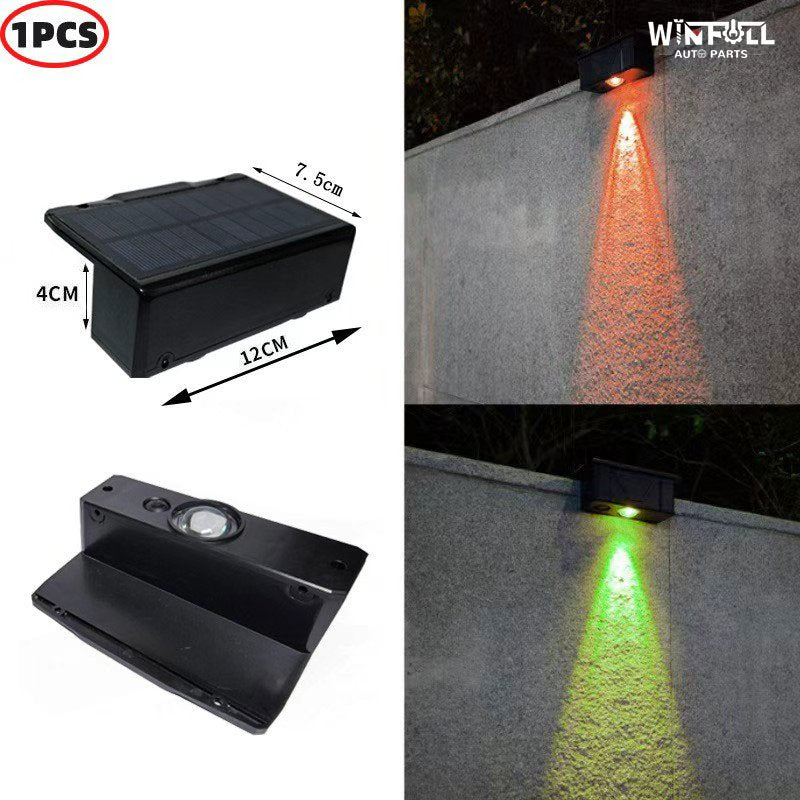 Solar Powered ABS Material Outdoor Wall Lamp Garden Decoration Fence Lighting