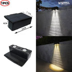Solar Powered ABS Material Outdoor Wall Lamp Garden Decoration Fence Lighting