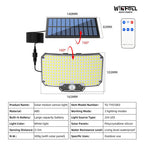 234 LED Solar Panel Lighting IP65 Waterproof Outdoor Light